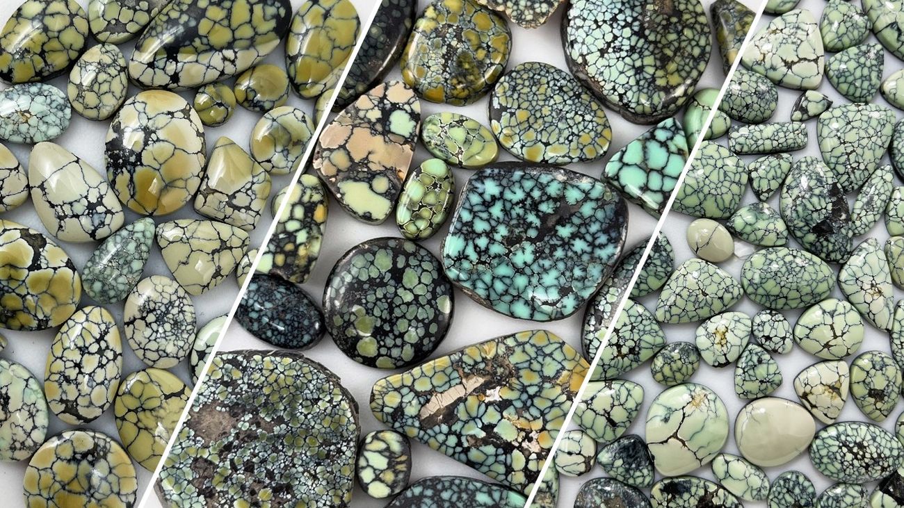Colina Verde variscite with green polychrome spiderweb, Esmeralda County, Nevada