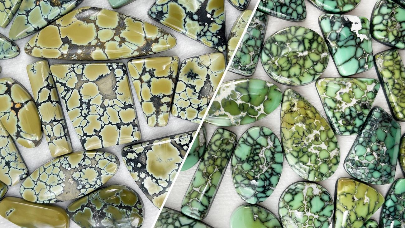 Nautilus yellow-green variscite with fine spiderweb, Esmeralda County, Nevada