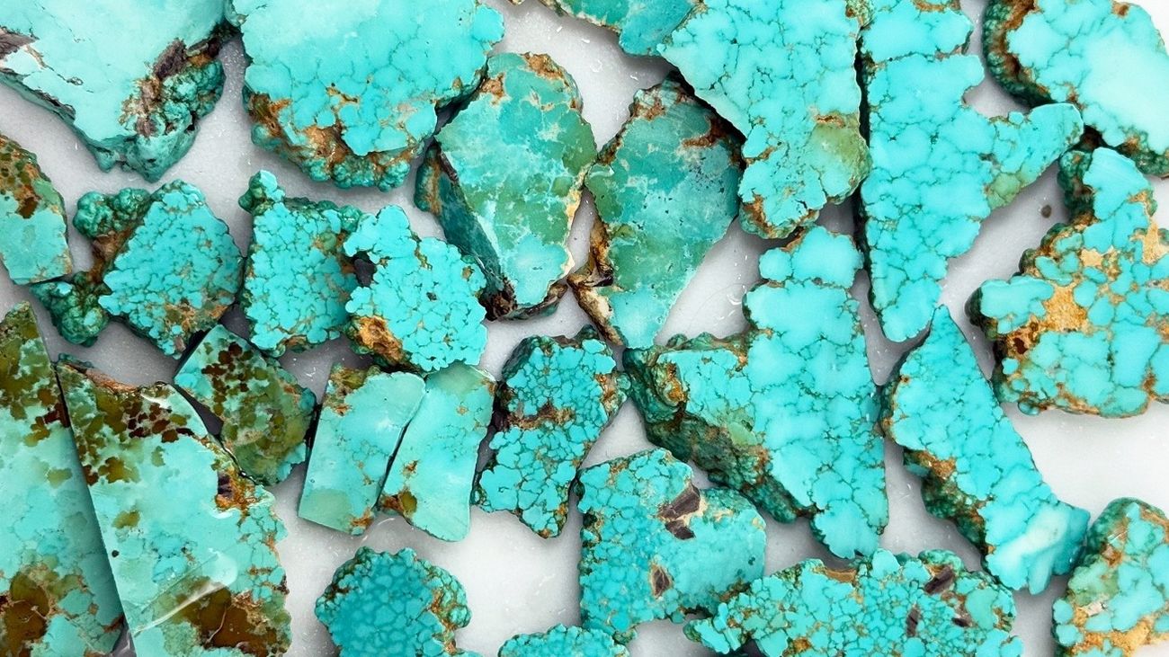 Toquima turquoise nuggets from the old Blue Gem prospect, Nye County, Nevada