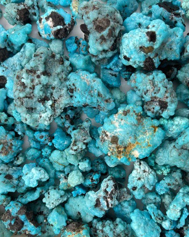 Cloud Chaser turquoise rough, bright blue nodules, Esmeralda County, Nevada