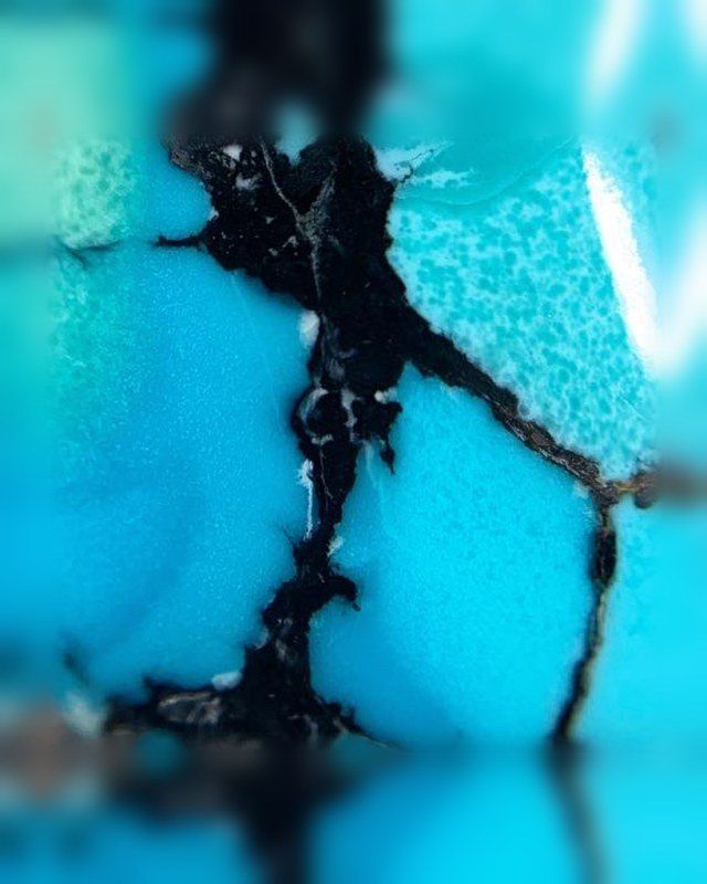 Desert Springs turquoise with black spiderweb matrix, Esmeralda County, Nevada