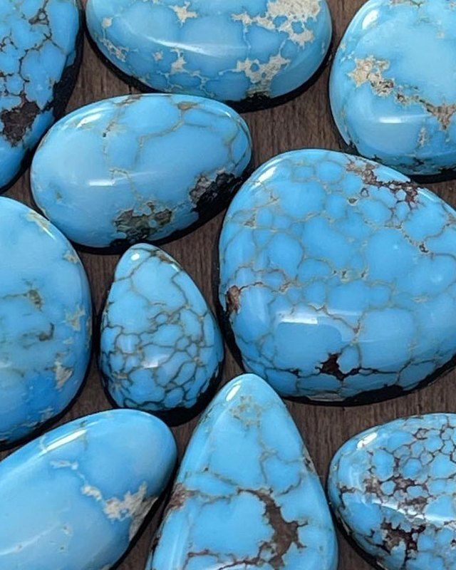 Tomahawk turquoise cabochons, Esmeralda County, Nevada